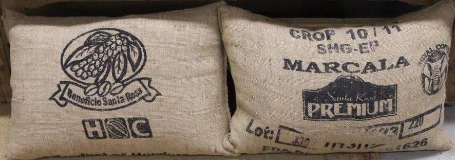 Pair Burlap Painted Throw Pillows: Collection of North-Salem Equestrian Estate Black painted graphics 25 inches long 15 inches high