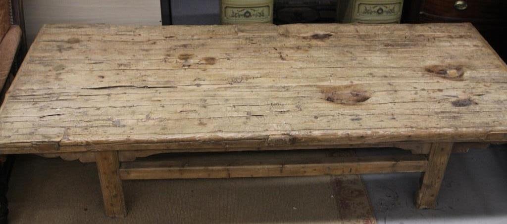 Antique Chinese Day Bed, or Oversized Coffee Table: Purchased at NYC Pier Antique Show. Height 21 inches. Width 91 inches. Depth 38 inches.