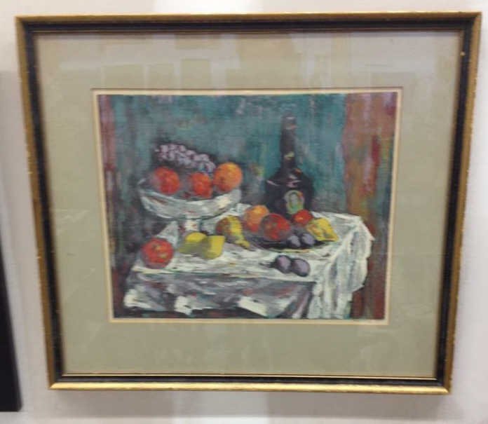 SHOULBERG, Harry. Hand Signed Serigraph: Titled, " In House" Measures framed 24 inches by 21 inches.