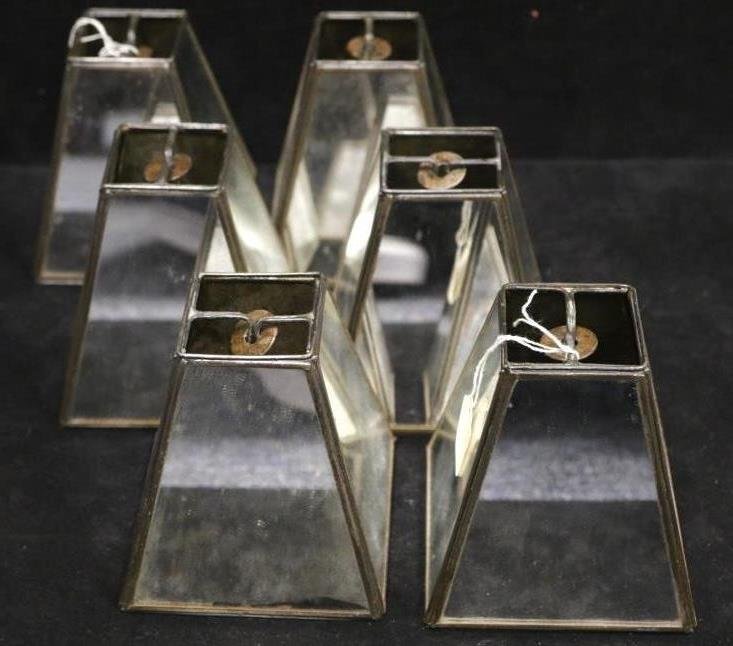 6 Hollywood Regency Styled Lamp Shades: William Wayne. Some shades silvered. Height 5 inches.