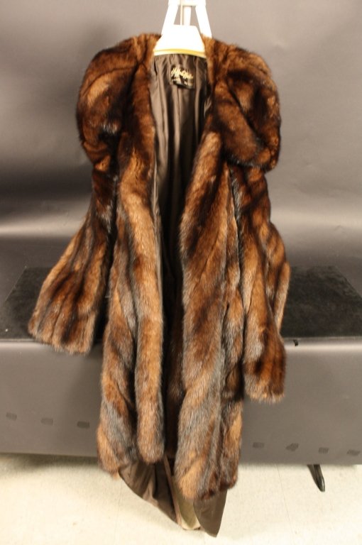 Vintage Sable Fur Coat: Luxurious Full length Sable fur coat. Vintage custom design. Label for Hoffman Morton length measures 55 inches.
