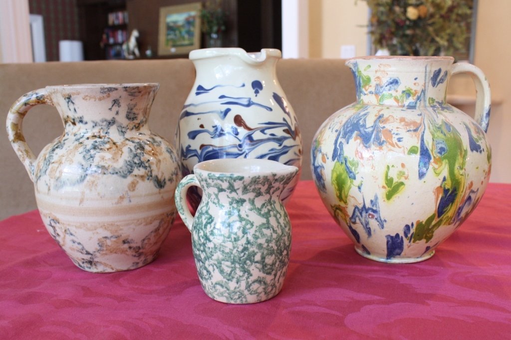 Group 4 Vintage Splatter Ware Pitchers (1 of 3)