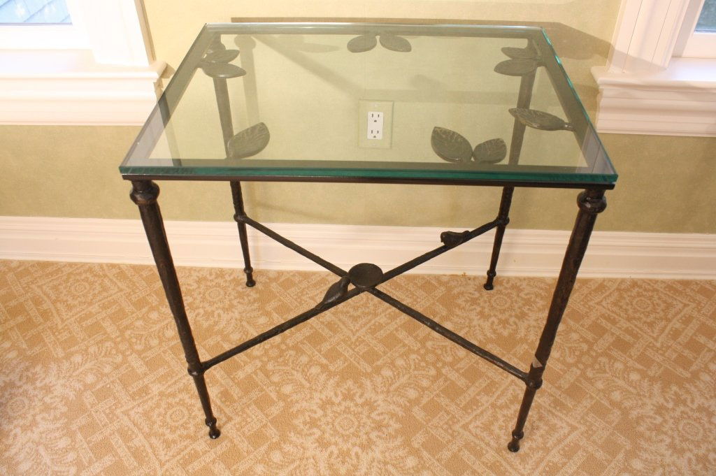 CAROLE GRATALE iron and glass end table (1 of 5)