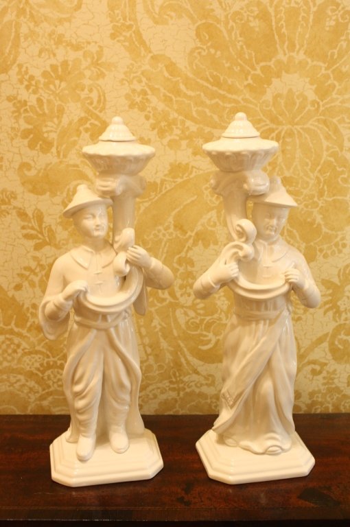 LORIN MARCH Pair white porcelain Asian Figures (1 of 7)