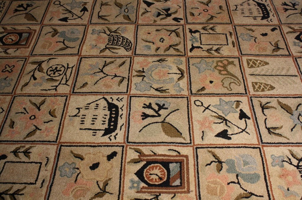 Vintage Checkerboard Hook Rug (1 of 3)