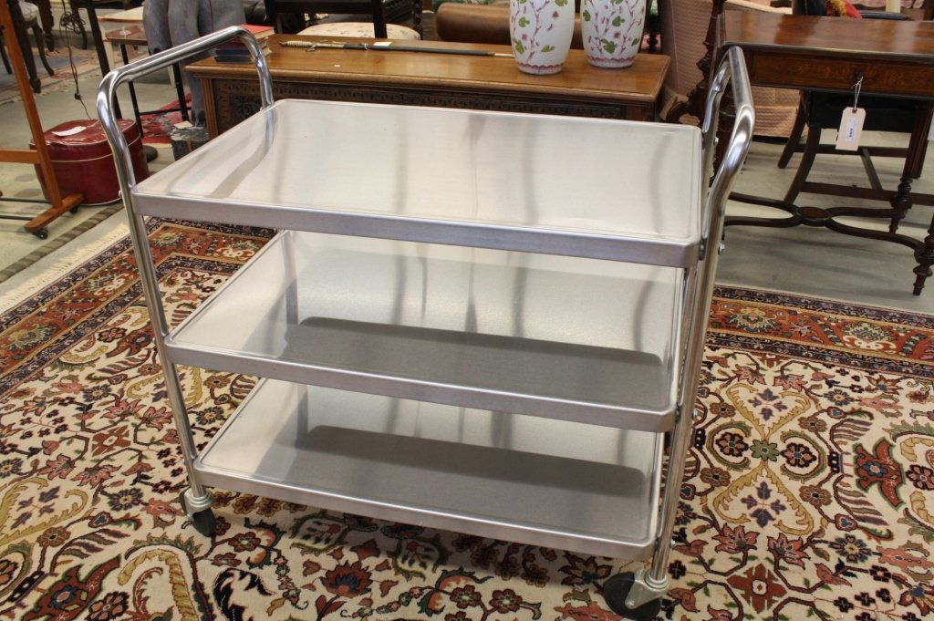 Industrial Modern 3 tiered bakers cart on casters (1 of 6)