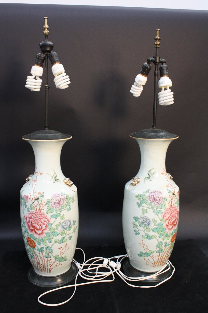 Pair 18th Century  Antique Chinese Repeat Lamps (1 of 5)