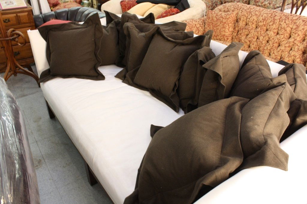 Contemporary Custom White Down Sofa (1 of 5)