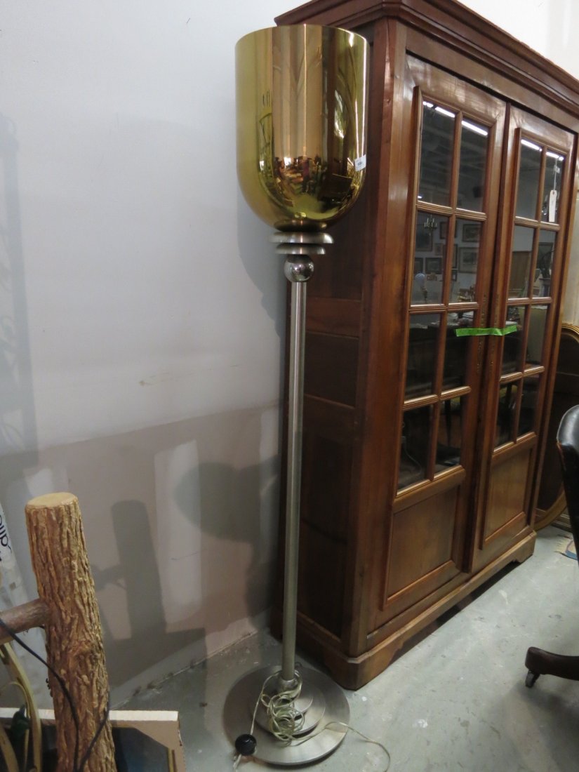 LORIN MARSH Brass and Brush Steel Floor Lamp (1 of 4)