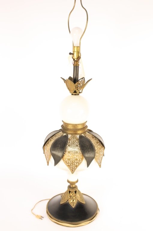 Italian Mid Century Regency Brass Lamp c. 1950s (1 of 5)