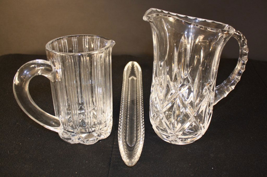 Cut Crystal Pitchers and tray (1 of 6)