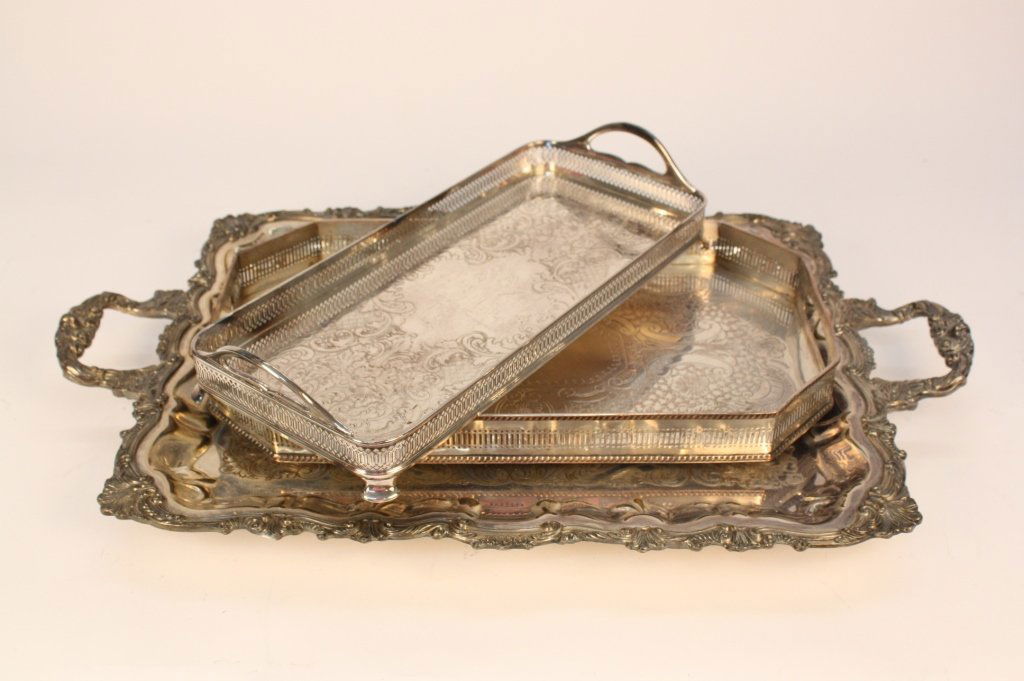 Silver plate Serving Platter and display trays (1 of 7)
