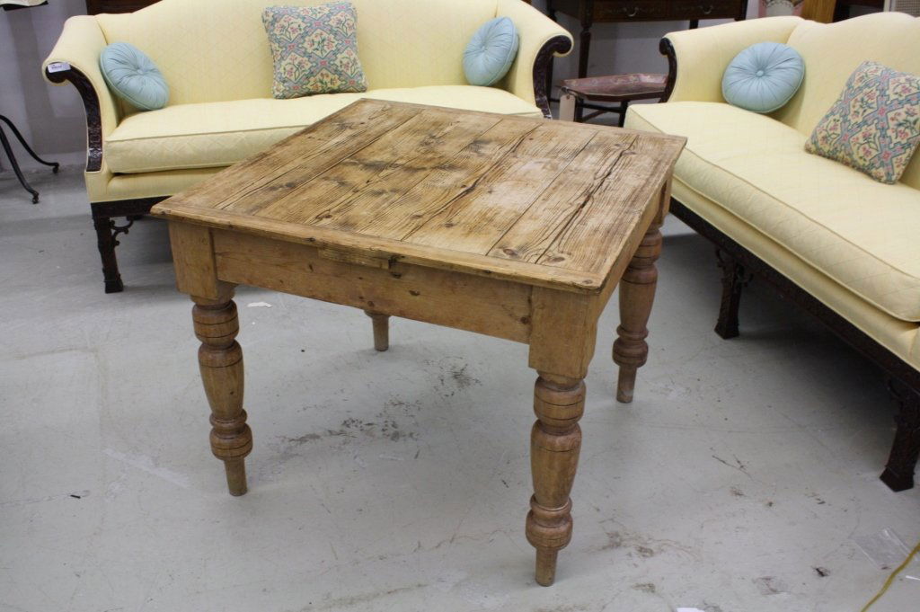 Antique English Pine Kitchen Table with Leaves (1 of 5)
