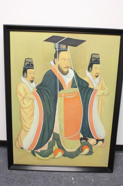 Asian Figure Oil Painting signed HK83 (1 of 4)