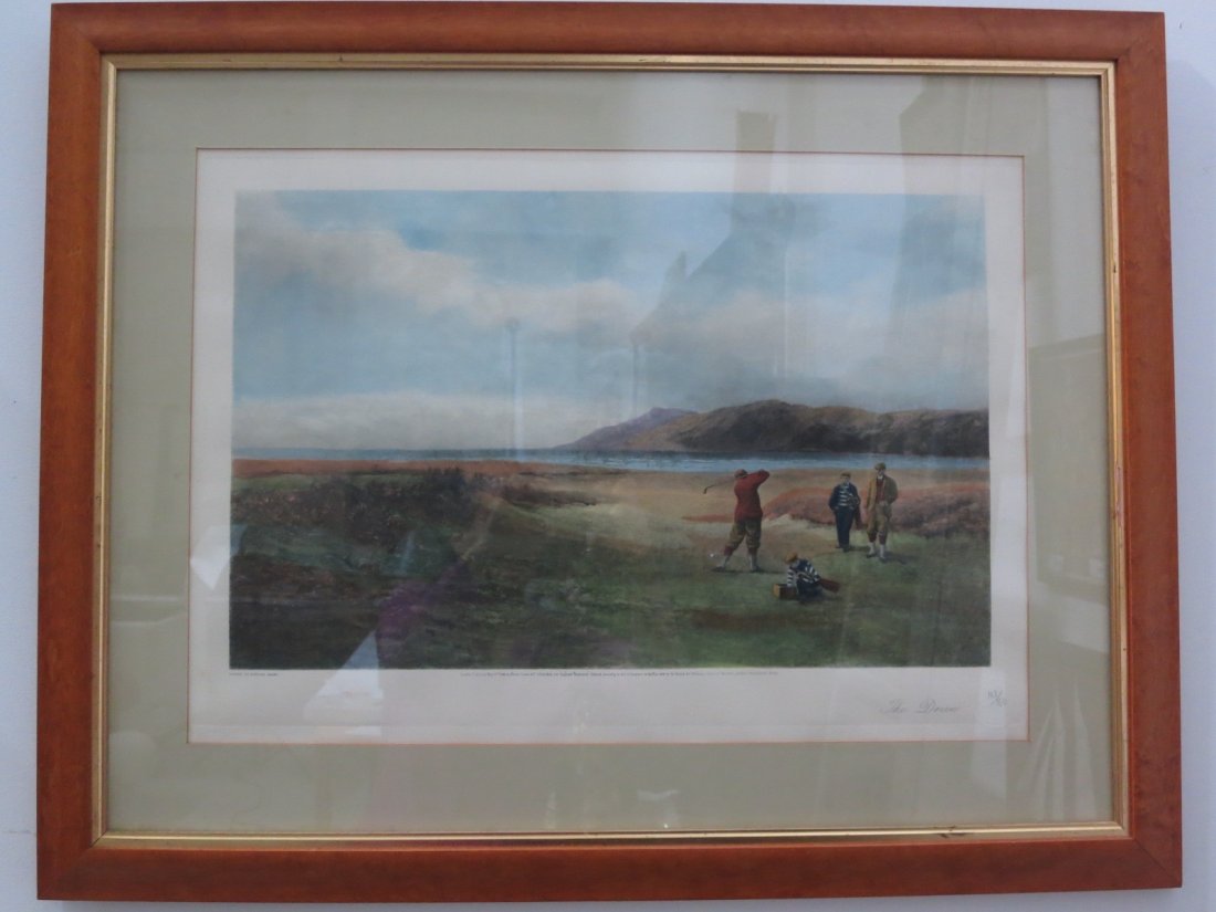 Three Hand-colored and Numbered Golf Prints (1 of 10)