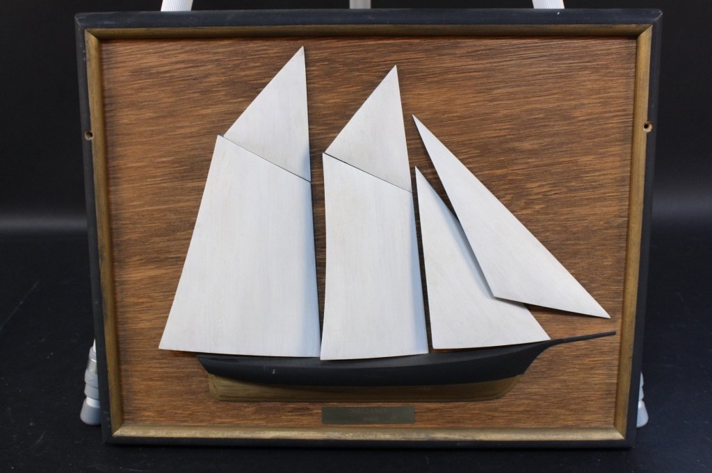 Framed Wood Sail Boat Relief (1 of 4)