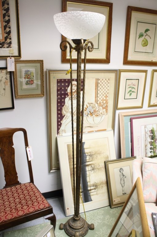 Copper on Metal Torchiere Style Floor Lamp (1 of 4)