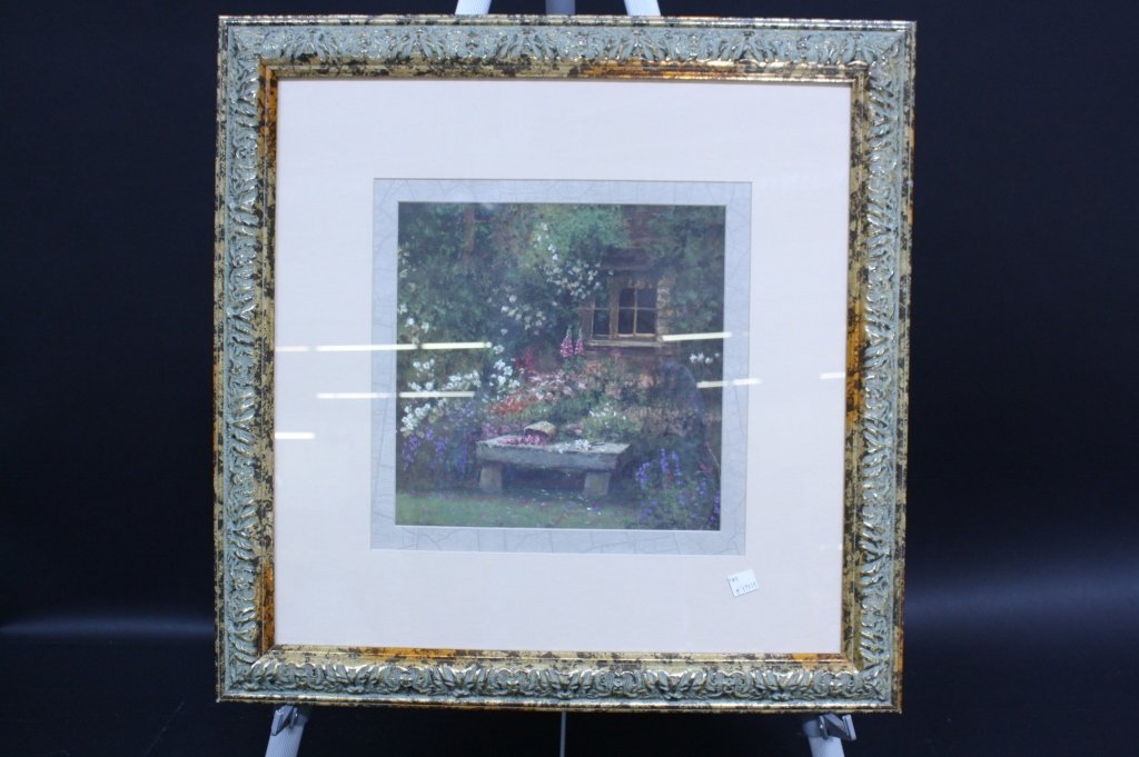 Garden Scene Illegibly signed (1 of 4)