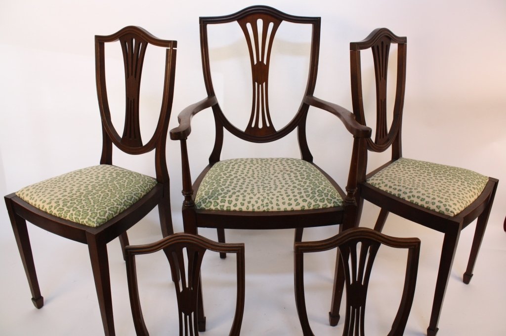 Set of 5 Mahogany Hepplewhite Chairs (1 of 9)