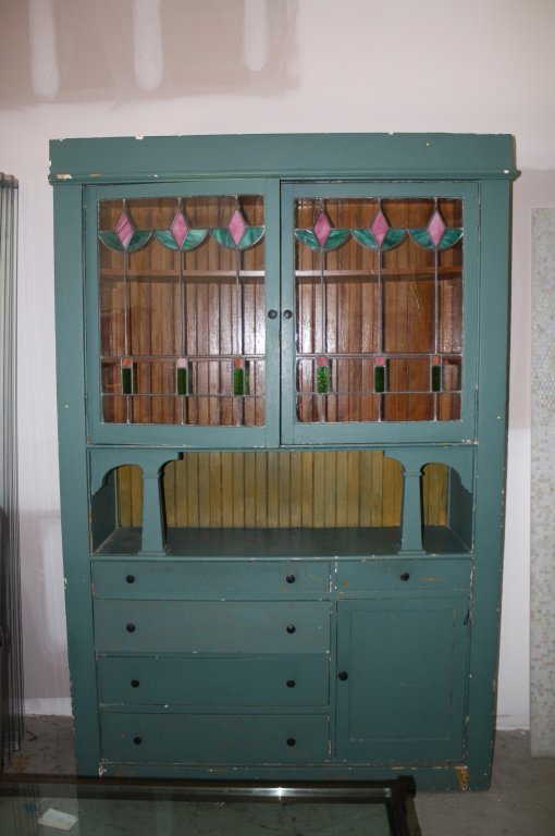Hand Painted, Antique China Cabinet - Hand Painted, Antique China Cabinet