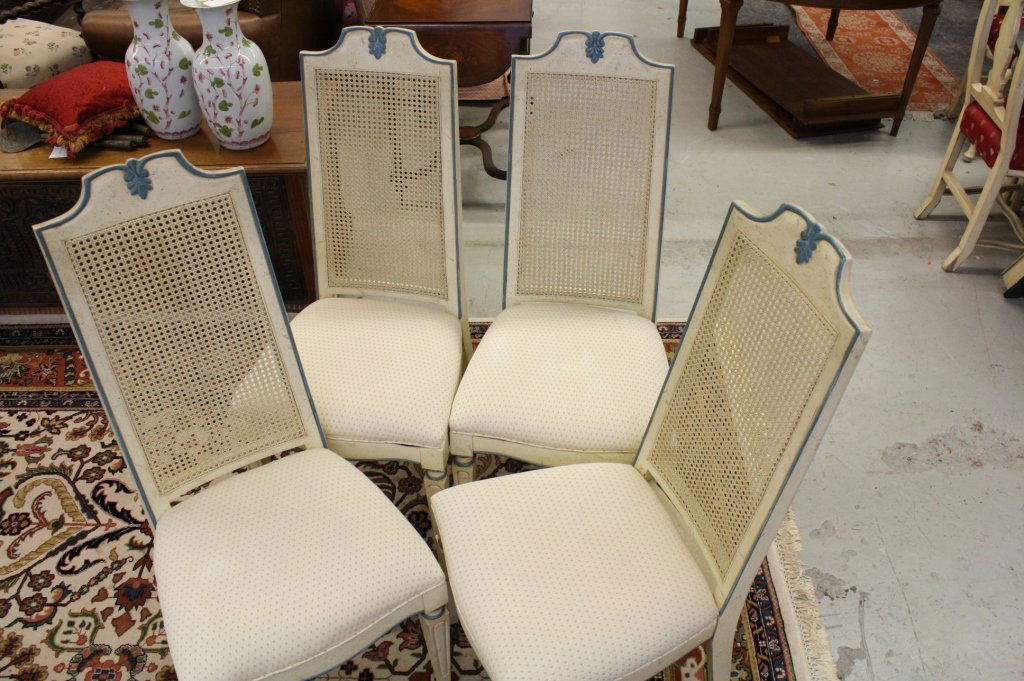 4 painted French style dining chairs (1 of 6)