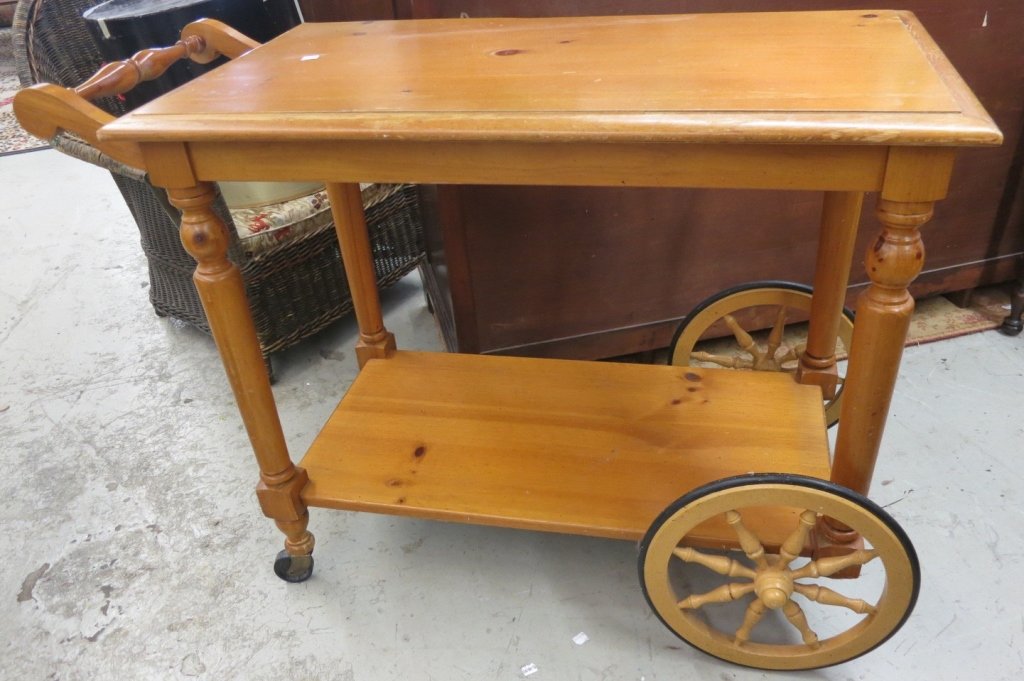 Light Pine tea cart bar cart (1 of 6)