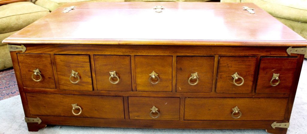 Hardwood French Style Trunk or Coffee Table (1 of 7)
