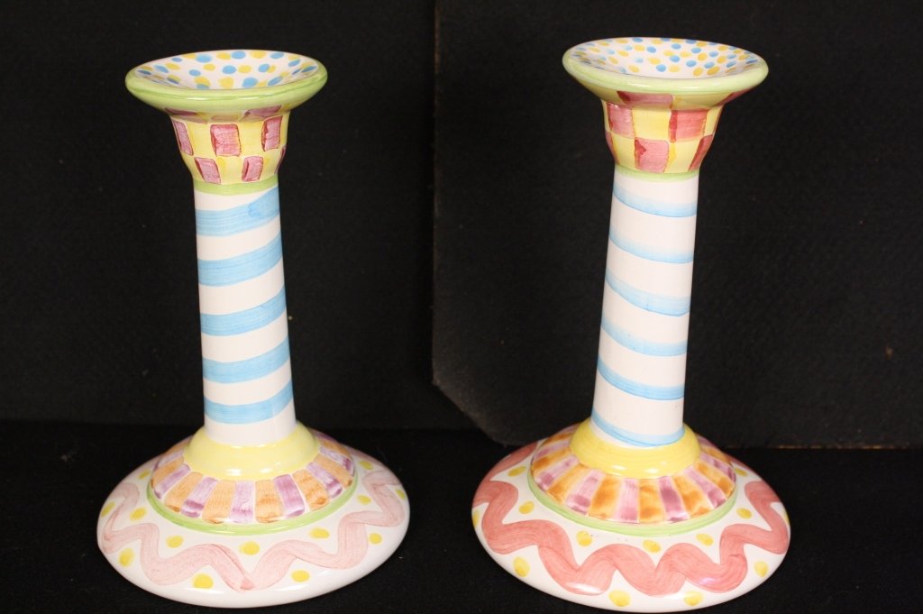 Pair MacKenzie Childs Candlesticks (1 of 7)
