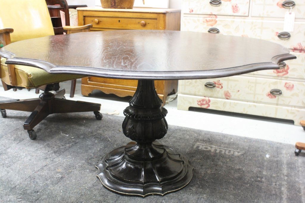 Mahogany Rococo Style Pedestal Table (1 of 5)