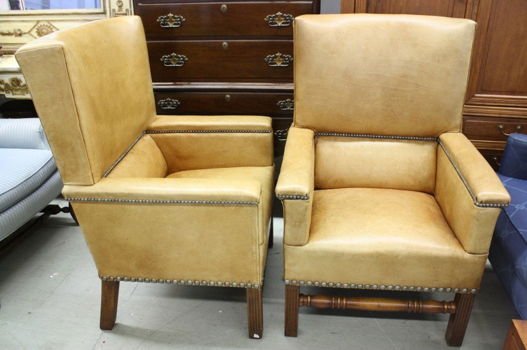 Pair of RALPH LAUREN Leather Straight  Arm Chairs (1 of 10)