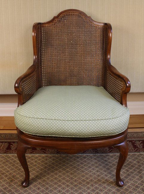 Antique Caned American Bergere Wing Chair (1 of 9)