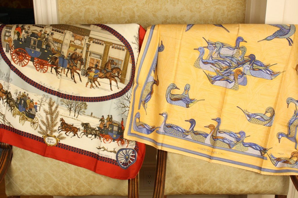 2 Hermes Silk Scarves (1 of 7)
