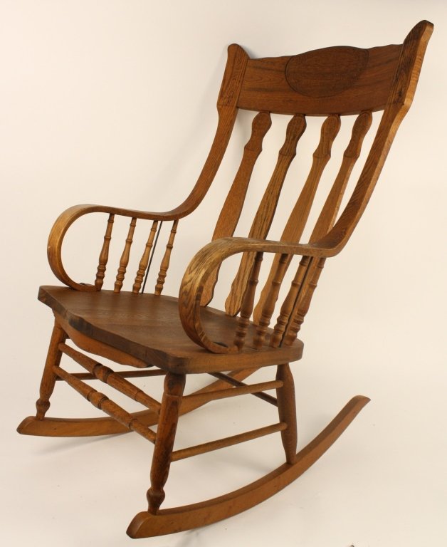 Antique Hand Carved Walnut Rocking Chair (1 of 9)