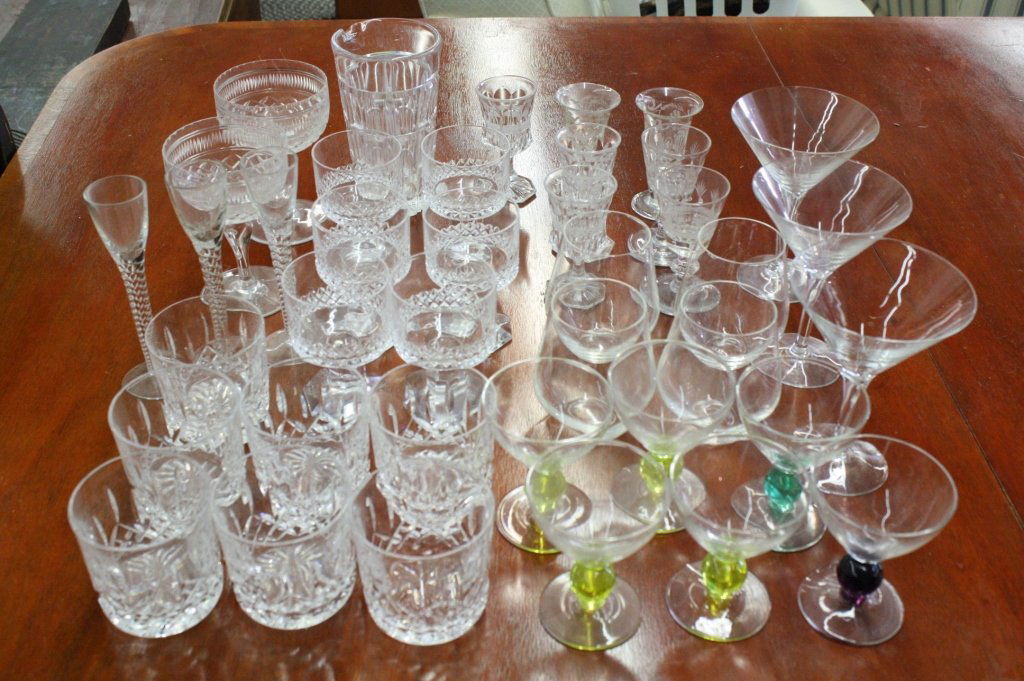 Assorted stemware and glasses lot. 40 cnt (1 of 6)