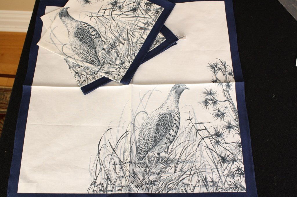3 HERMES Pheasant Napkins (1 of 6)