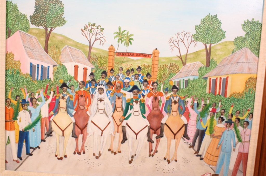 OBIN Signed Oil on Canvas Haitian Wedding Scene (1 of 6)