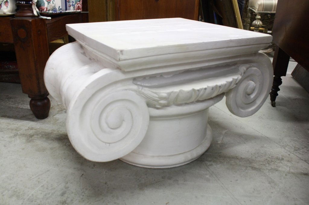 White Grecian Style Cornice Table Pedestal (1 of 3)