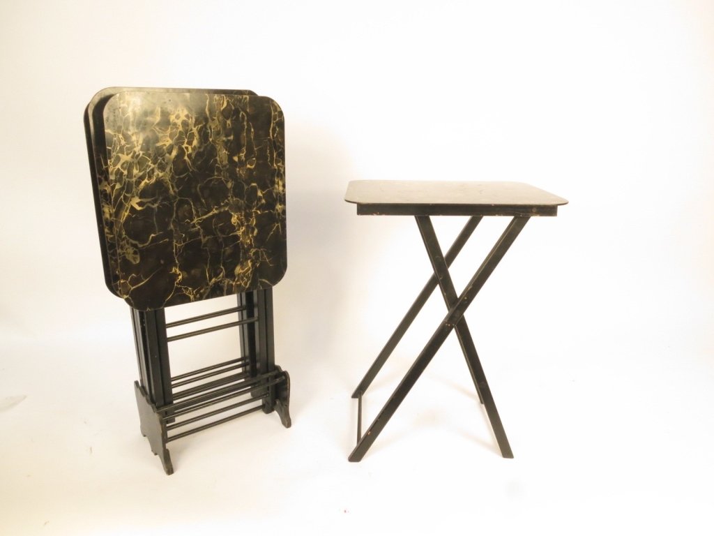 Set of 4 Vintage Folding Side Tables (1 of 4)