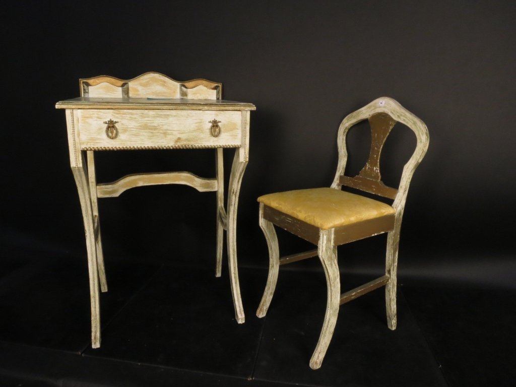 Child's Faux Finish Writing Desk and Chair (1 of 8)