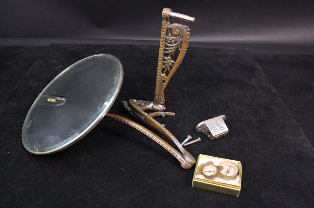 Antique Wall Hanging Shaving Mirror and Compasses (1 of 5)
