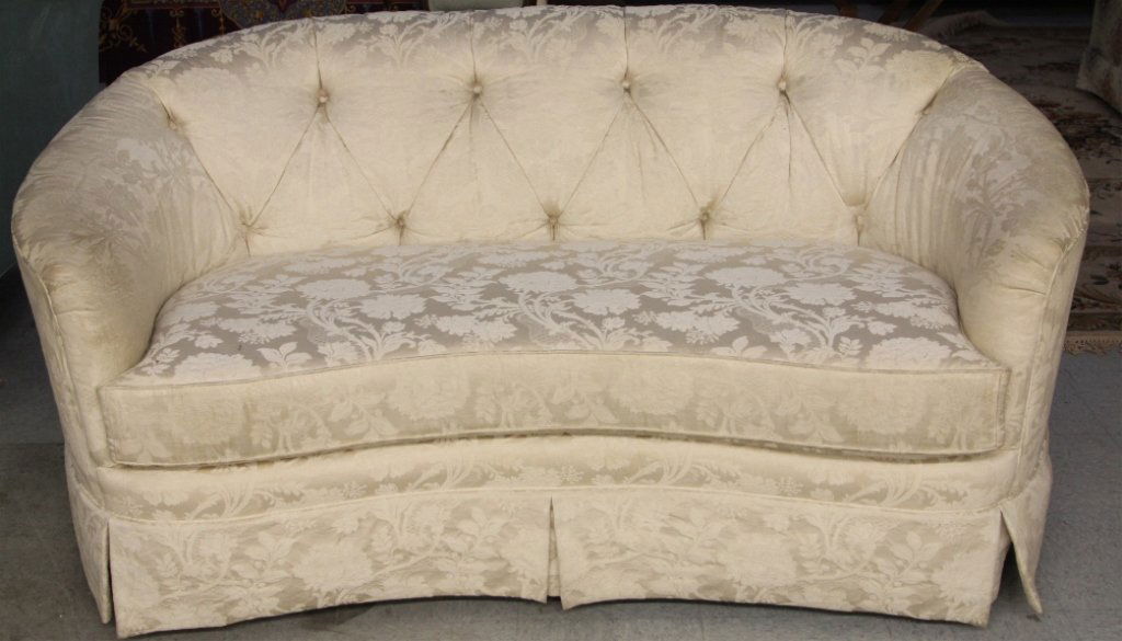 Contemporary Modern White Overstuffed Sofa (1 of 3)