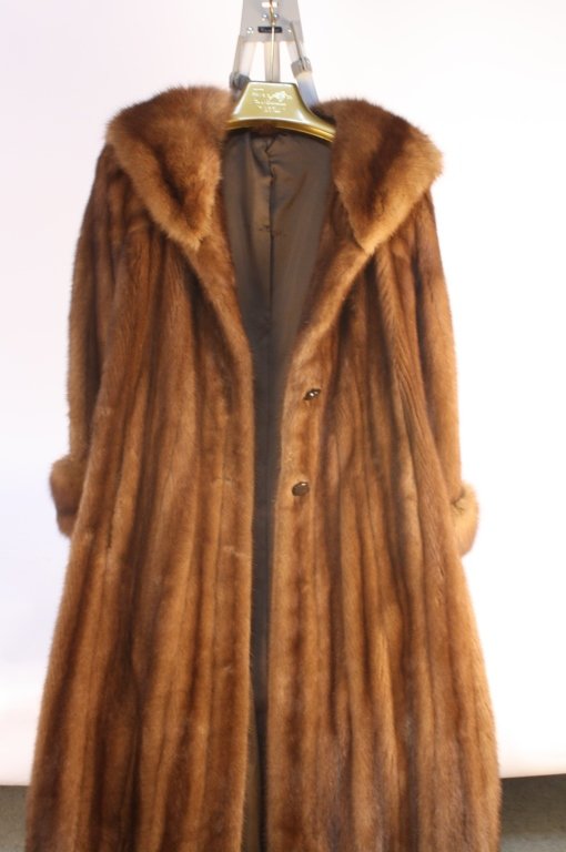 LUNARAINE Brown Full Length Mink Coat (1 of 8)