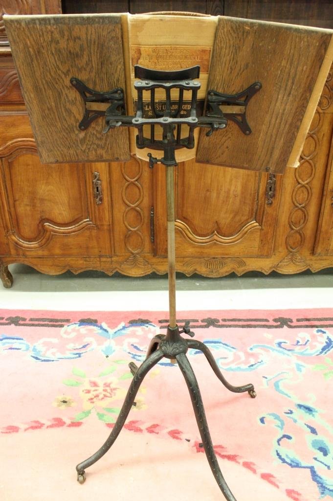 French Antique Iron Dictionary stand leather book (1 of 7)