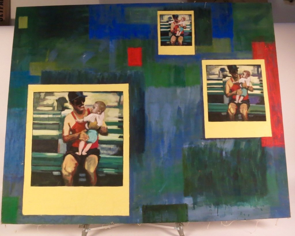 C, 1960's Mid Century Modern Polaroid imagery Oil (1 of 5)