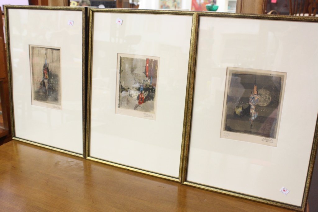 Set 3 JOHNNY FRIEDLANDER Signed Litho Mid Century (1 of 10)