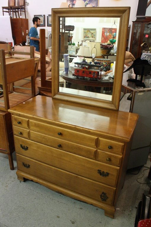 Maple Dresser With Mirror (1 of 5)