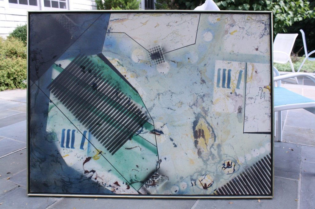 NICHAN 1960 Oil on Canvas Abstract (1 of 5)