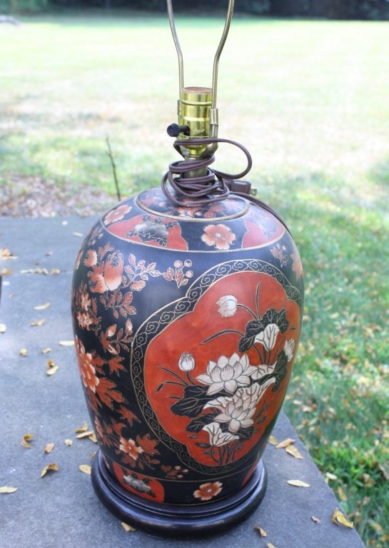 Red Painted Asian Lamp (1 of 3)