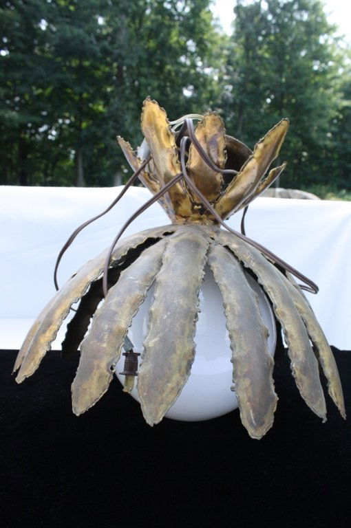 Brutalist Style Brass Chandelier (1 of 5)