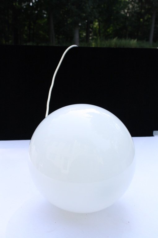 Mid Century Modern White Glass Ball Chandelier (1 of 6)